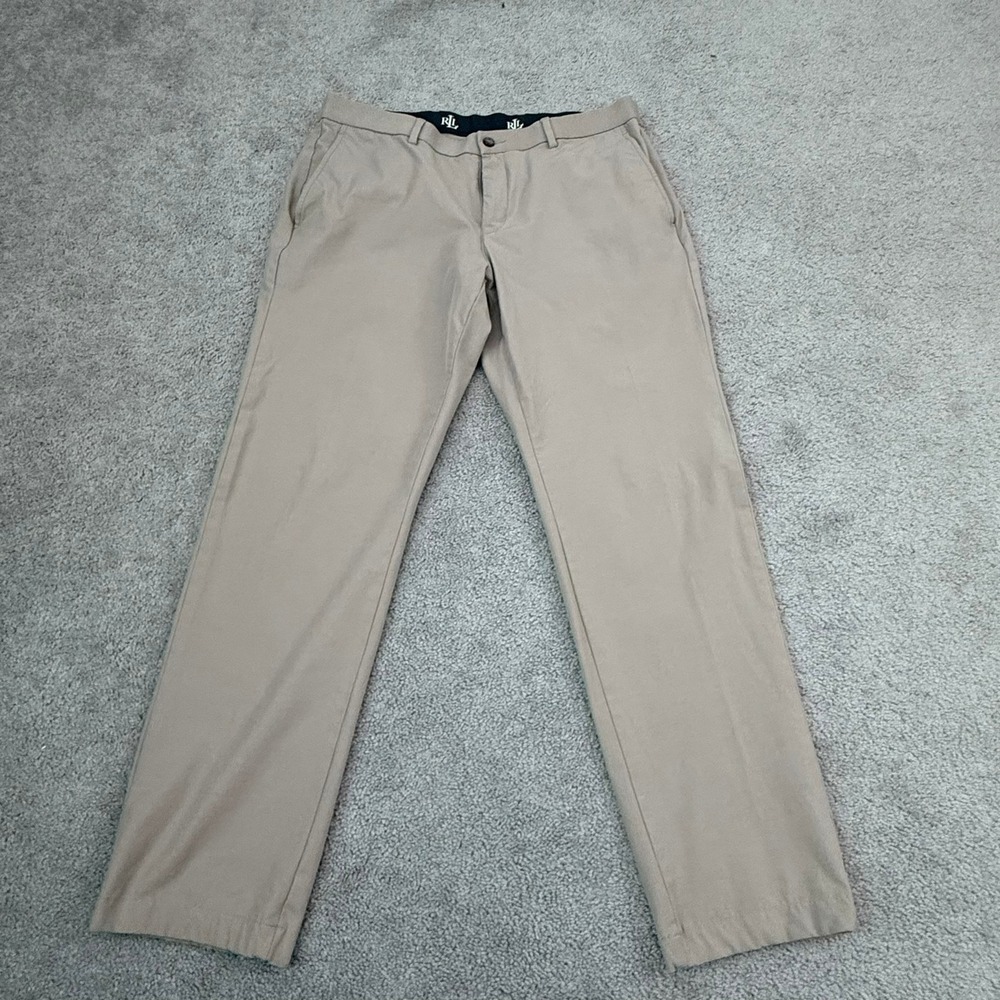 Lauren Ralph Lauren Chino Pants Mens 34x30 Khaki Tan Excellent Stretch Twill